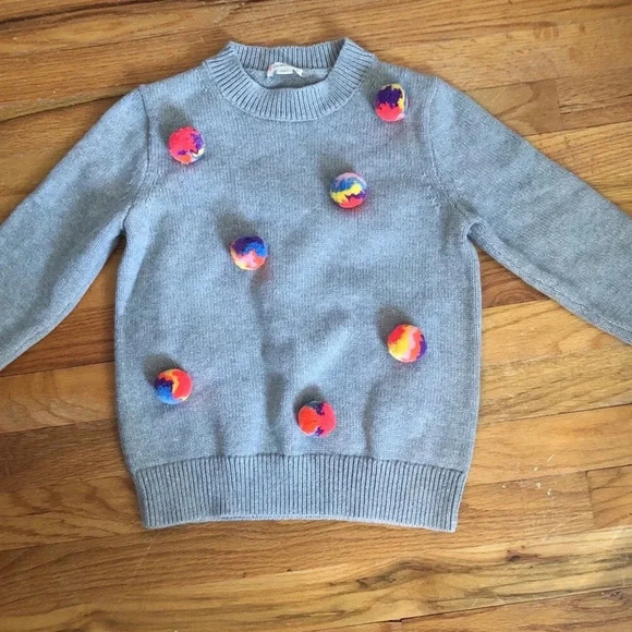 J Crewcuts Pom Pom Sweater Girl’s size 12 - Picture 2 of 5